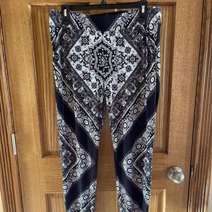 Inc P/L Black and White Silky Pants